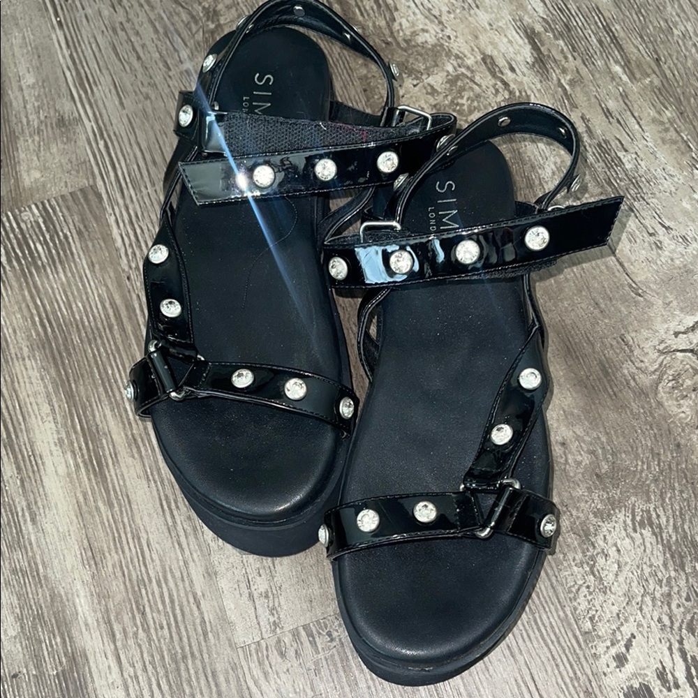Black Studded Sandals